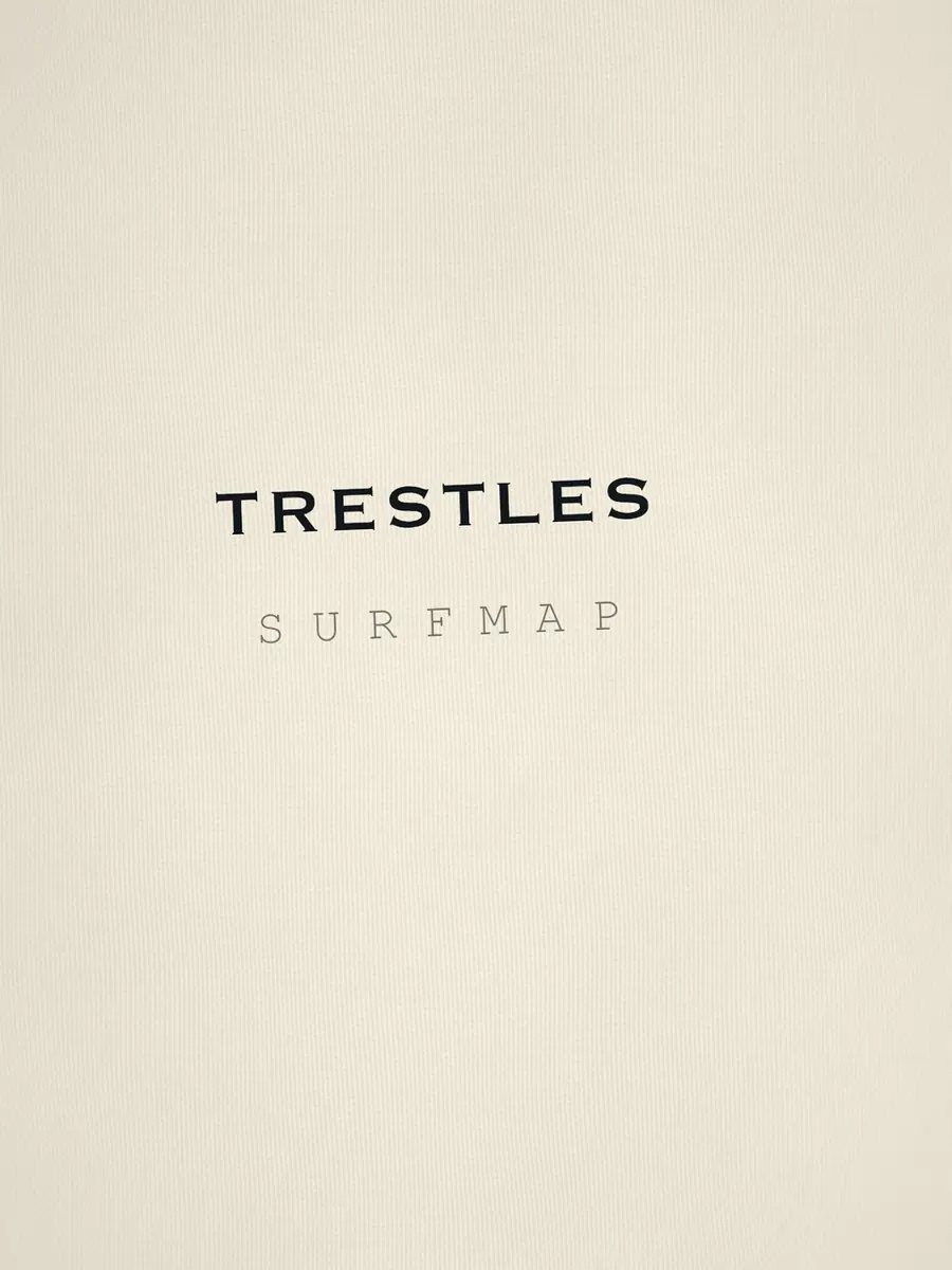 Close-up of the Trestles name printed over the heart
