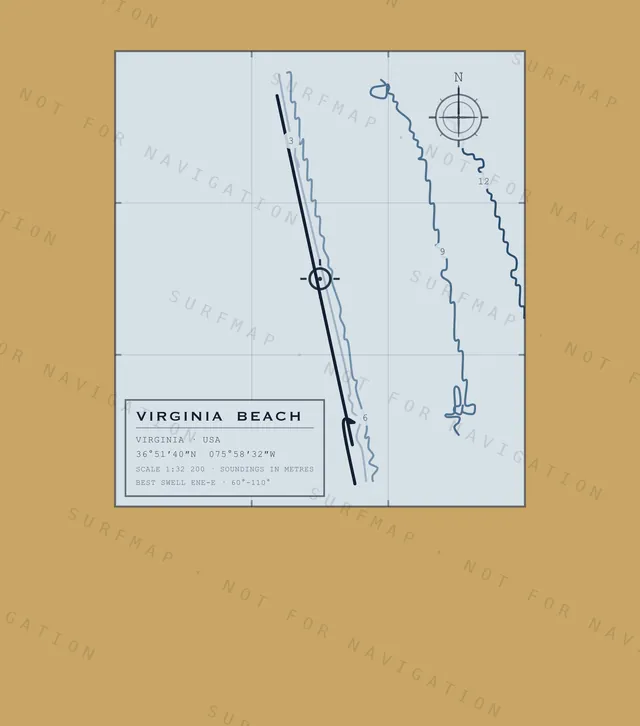 Virginia Beach chart, the full artwork printed on the back