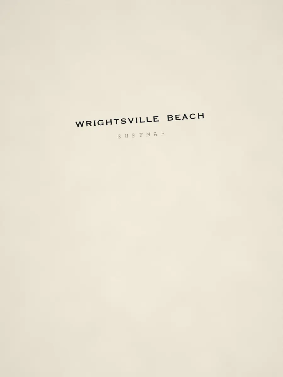 Close-up of the Wrightsville Beach name printed over the heart